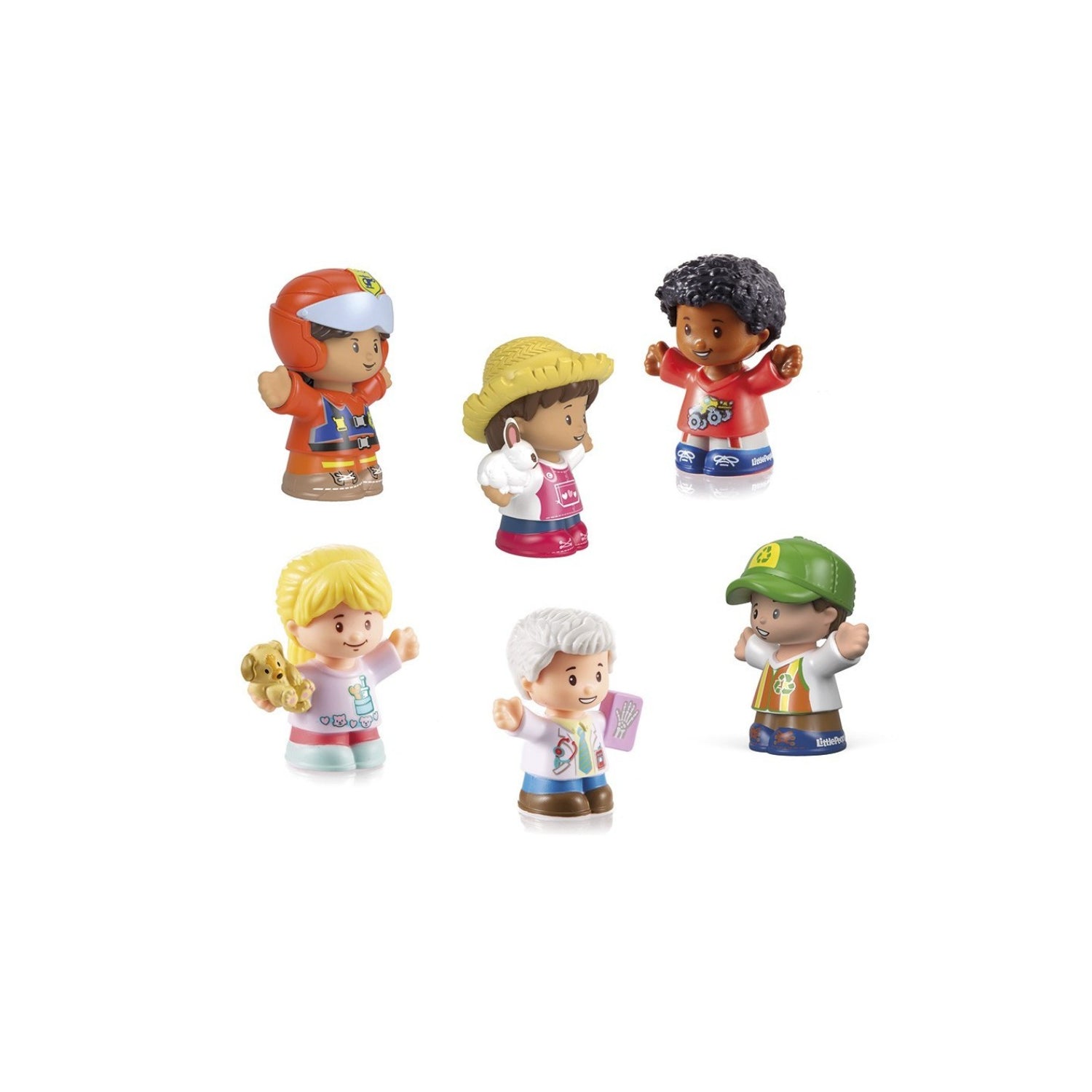 Personajes de juguete Fisher Price, figuras de niños diversas de colores alegres